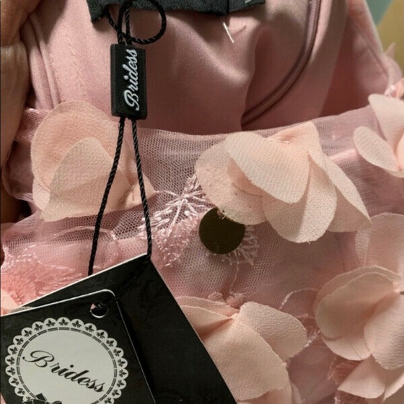 PINK GOWN WITH FLOWERS/SEQUINS - Picture 5 of 8